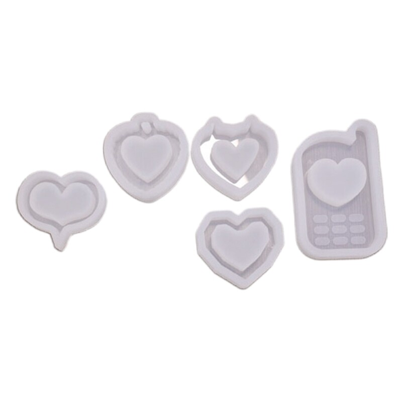 Heart Shape Resin Shaker Molds Epoxy Keychain Silicone Molds Keychain
