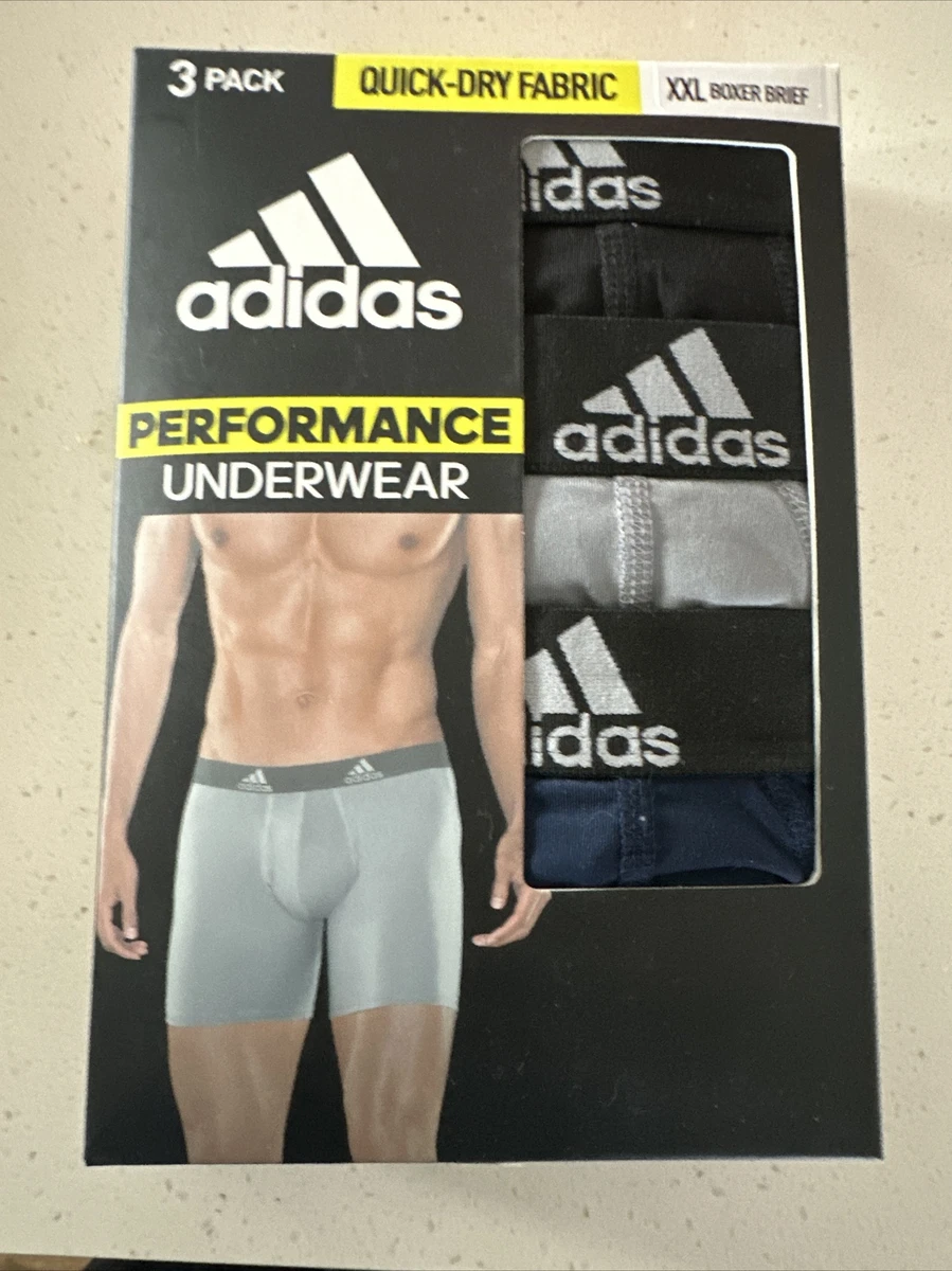 Vær modløs Forestående Moske adidas Men Performance Quick Dry 3-Pack Boxer Brief Underwear Sz XXL 2XL |  eBay