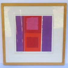 Amaina lithograph - 1990s Ikea - Cubic Heat - Window- Framed 19"x19"