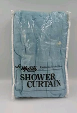 New Vintage St. Moritz Shower Curtain Blue Shabby Chic Cottage Core No Size