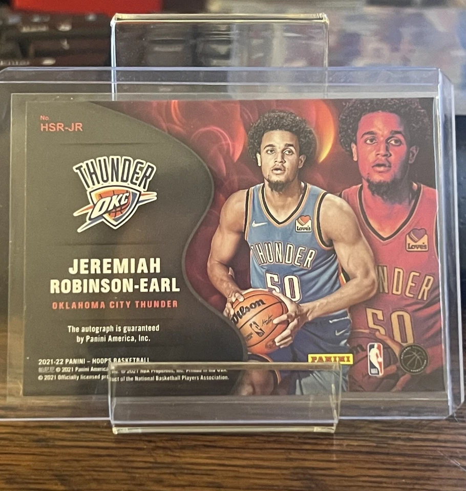 2021-22  NBA Hoops Jeremiah Robinson-Earl Hot Signatures Auto Green Parallel  - Image 2 of 3