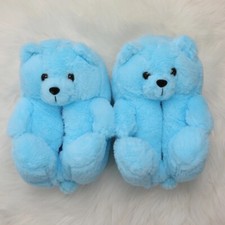 Women's Plush Teddy Bear Slippers, Indoor Home Plush Teddy Bear House