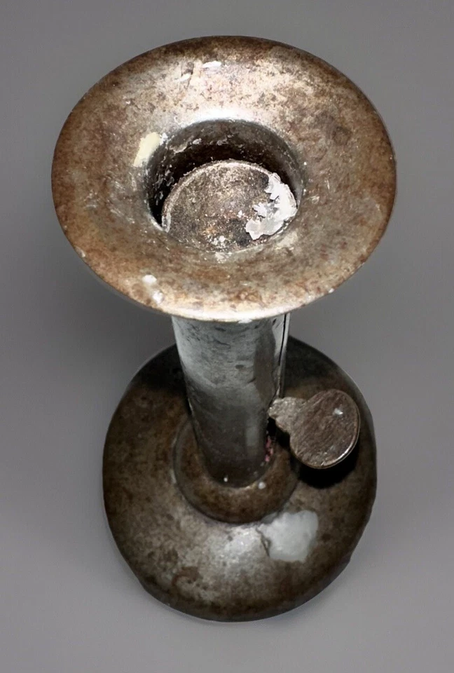 Primitive Hog Scraper Candlestick Side Push-Up Ejector 7” Candle Holder Antique - Image 3 of 4