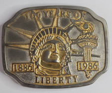 Vintage Statue of Liberty Metal Belt Buckle "100 Years of Liberty 1886-1986"