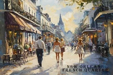 Summer on Streets of New Orleans French Quarter Usa Vintage Poster Repro FREE SH