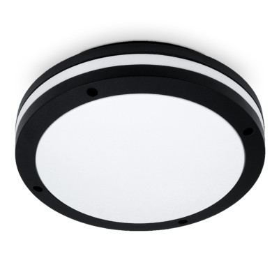 Deckenlampe Deckenleuchte Lampe IP54 2xE27 Außenwandleuchte Rund Schwarz BIGO