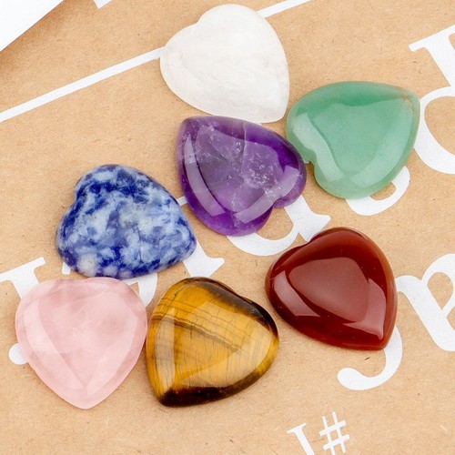 7Pcs Chakra Stones Crystal Reiki Healing Love shape Energy Natural Gemstone Set - Picture 9 of 10