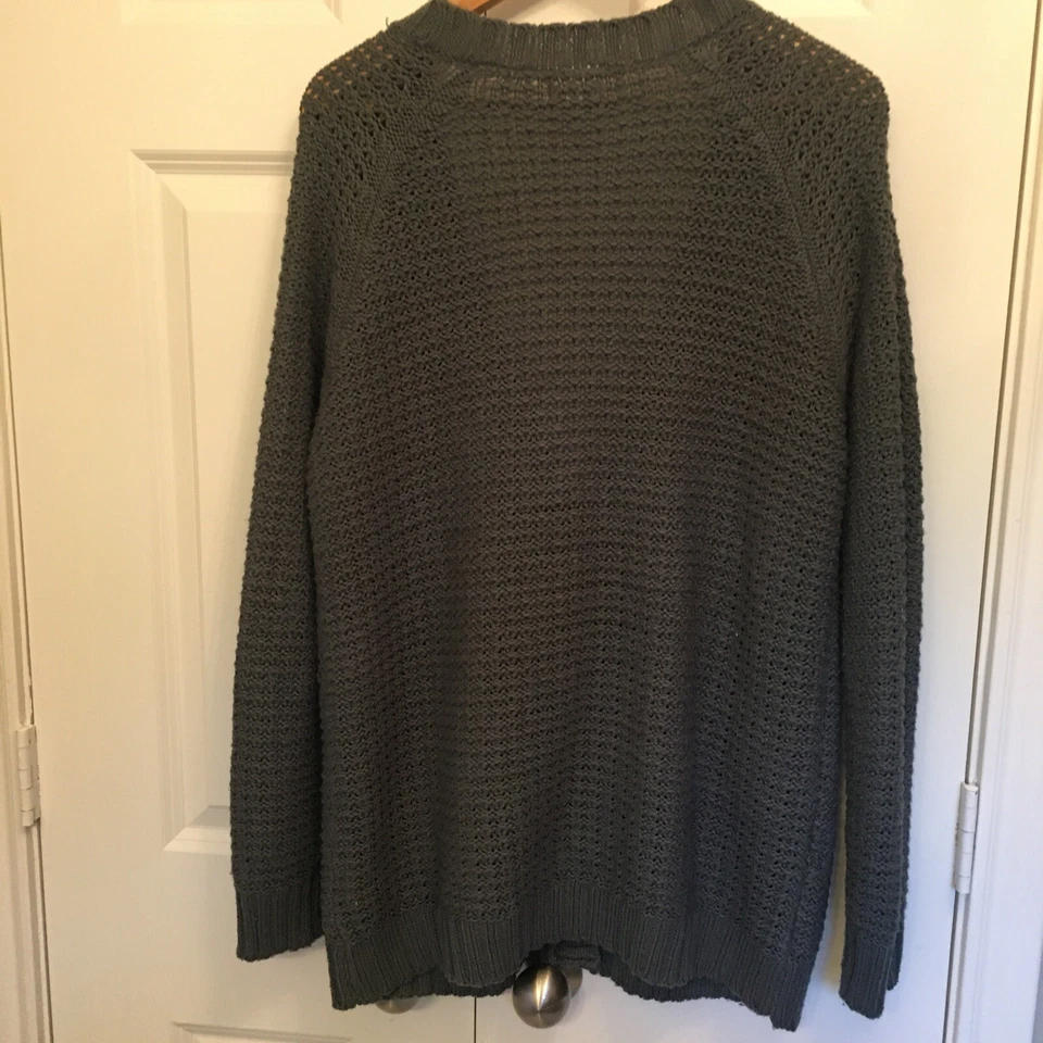 Cárdigan Suéter Bongo Talla L Botón Frontal “Abuela” Gris Suelto Tejido Bolsillos Acogedor Foto 4 de 4