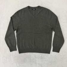 NAADAM Cashmere Sweater Mens Large Gray V Neck Soft Knit Pullover
