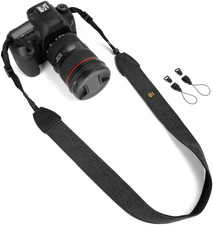 WANBY Camera Strap Black Canvas Neck Shoulder Strap with Quick Release Buckles f