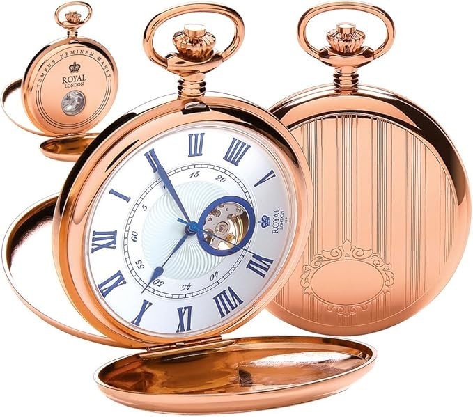 Royal London Pocket Watch RRP Rose Gold With engraved