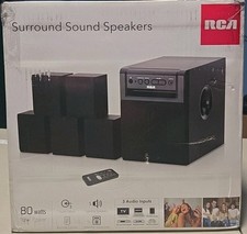 RCA RT151 5.1 Channel Home Theater System, 80 Watts, 5 Sat Speakers New Open Box