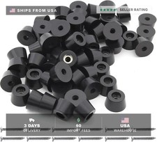 60 PCS 3/4" W x 7/16" H Black Round Rubber Feet Bumpers with Screws Non-Slip USA
