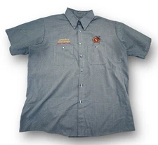 Johnnys Fillin Station Shirt Patched Black & White Red KAP Men’s Size XL