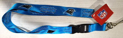 NFL Carolina Panthers Lanyard - Keychain, NEW (Break Away - Blue)