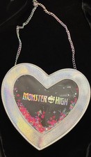 Monster High Heart Crossbody Bag Purse Spirit Silver Confetti