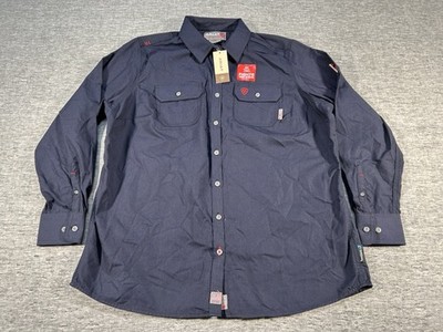 Ariat FR Featherlight Work Shirt Womens 1X Navy Blue Long Sleeve Flame Resistant