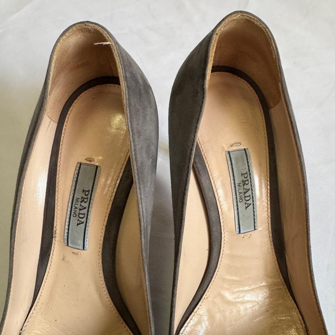 PRADA Women's Pumps Pointed Toe Size:36/JP:23 Suede Gray From Japan 135160K Auth thumbnail 6