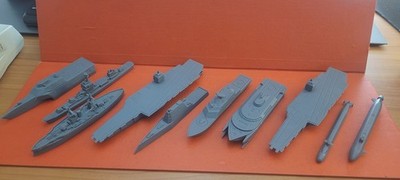Naval plastic modern vessels Lot of Warships and Jet aircraft  set of 27 total