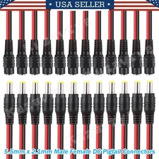 5~50Pcs DC Power Pigtail 5.5 x 2.1mm Female Male Cable Wire Plug for CCTV Camera