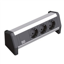 Bachmann DESK 1 Black Grey 3 socket s AC 230 V 16 A multiple socket 339.1002