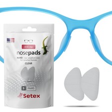 Setex Gecko Grip Nano 0.6mm Anti-Slip Eyeglass Nose Pads 5 Clear Pair Small