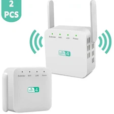 2X WiFi Extender Repeater 8000 Sq.ft 360° Full Coverage Router Signal Booster