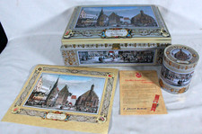 2004 SCHMIDT NURNBERGER LEBKUCHEN FESTIVE 2 PC SET TIN CHEST 16.5" x 12" X 7"