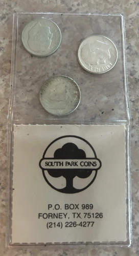 1955 P D S Roosevelt Dime BU Year Set 90% Silver 3 Coin Lot