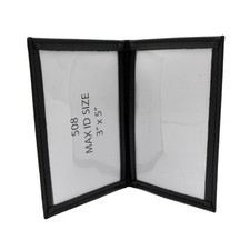 Perfect Fit Double ID Credential 3" X 5" Case License Card Dress Leather FBI DOJ