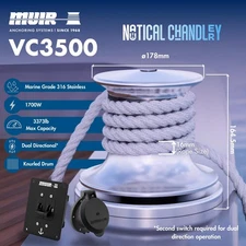Muir VC3500 Commercial Marine Capstan up to 88' vessels 1700W FREE SHIPPING