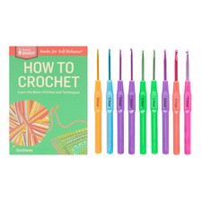 How to Crochet: Learn the Basics and Techniques Book  9 pc Crochet Needle Set
