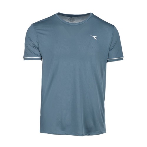 diadora Tennis Crew Neck Short Sleeve Athletic T-Shirt Mens Blue Casual Tops 180