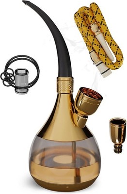 M. ROSENFELD Mini Hookah Set With Everything - Gold Hookah - Portable Hookah Set