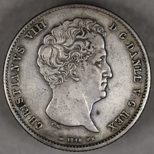 1848 Denmark Silver 1 Rigsbankdaler