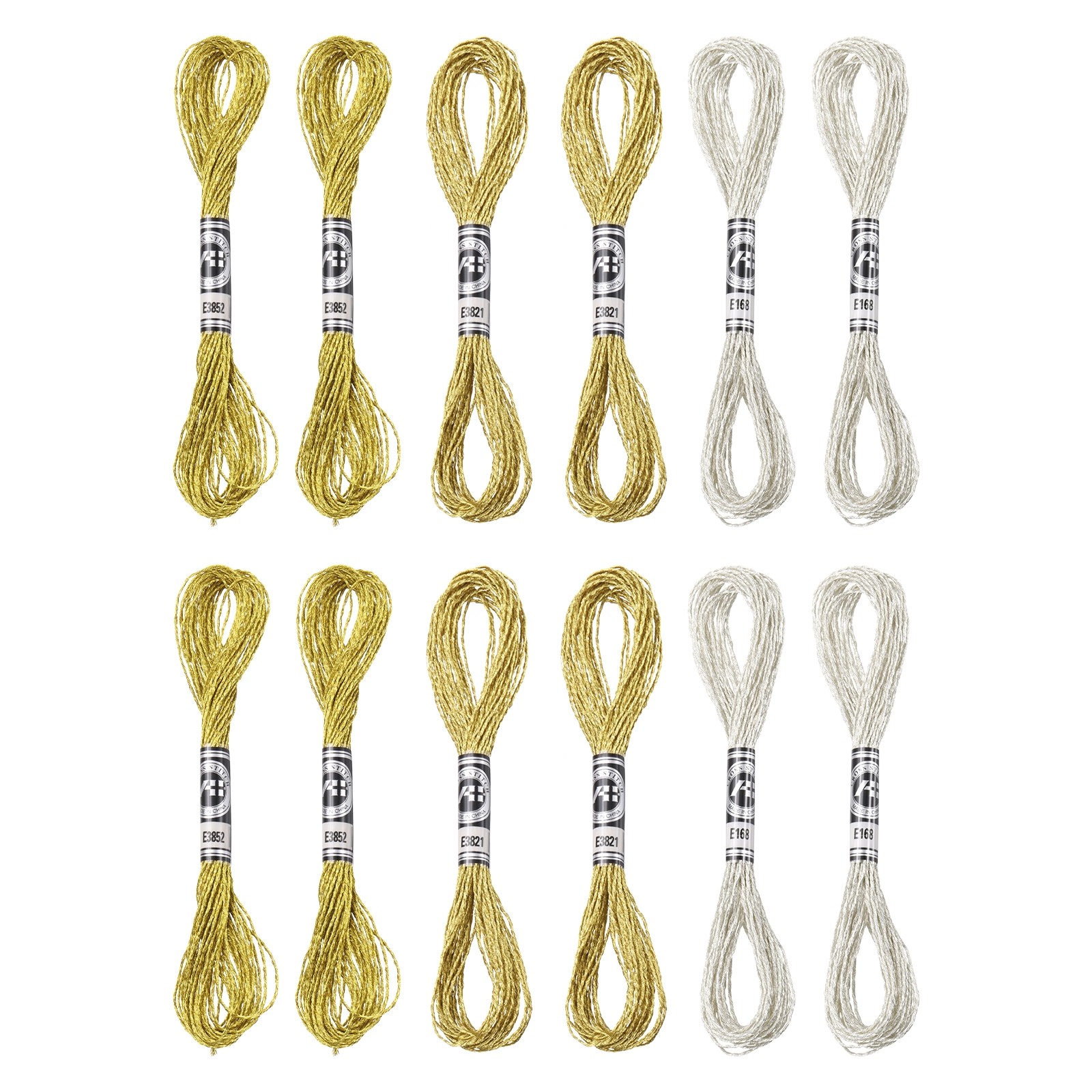 Floss, Metallic Embroidery Thread Gold/silver/light Gold