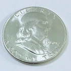 1960 P Franklin Half Dollar 90% Silver AU ABOUT UNCIRCULATED DETAILS #8005