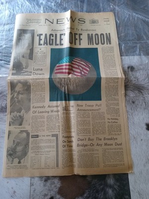San Antonio Evening News Newspaper -  July 21, 1969 - ''Eagle Off Moon''