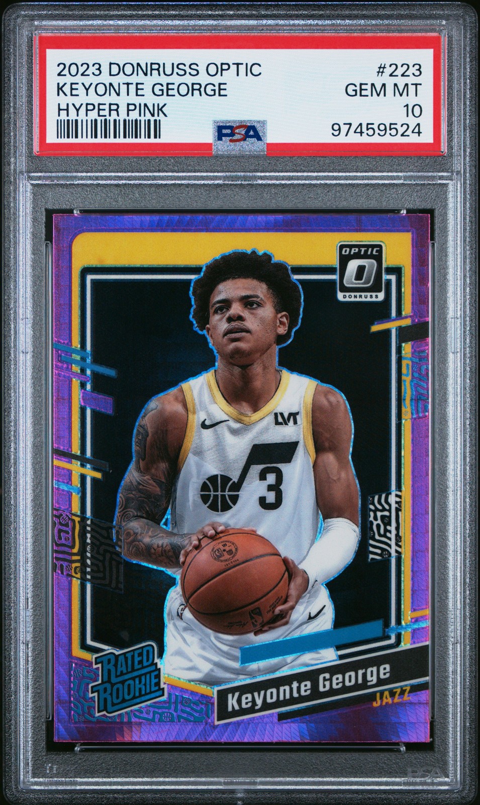 2023 PANINI DONRUSS OPTIC HYPER PINK #223 KEYONTE GEORGE PSA 10