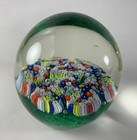 Rare Vintage Art Glass Paperweight - very intricately detailed flowers — photo 3