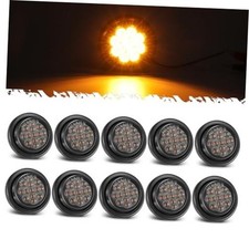 10Pcs 2.5 inch Smoked Lens 13LED Side Marker Clearance Lights with Amber