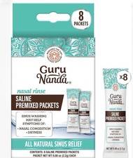 8 Count of All-Natural Saline Packets for Gentle Nasal Rinse and Allergy Relief