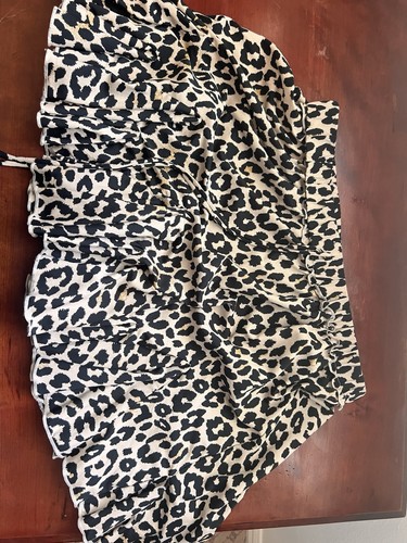 AAKAA Women's Leopard Print skirt L Black/Beige Drawstring SA70254