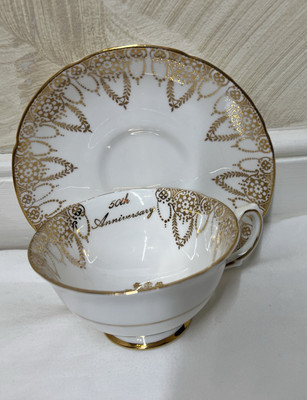 Royal Grafton Fine Bone China Cup & Saucer ''50th Anniversary'', England|Size:5oz