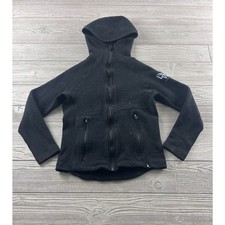 Duckworth Wool Full Zip Hoodie Black Rambouillet Merino XS Made in USA 1526