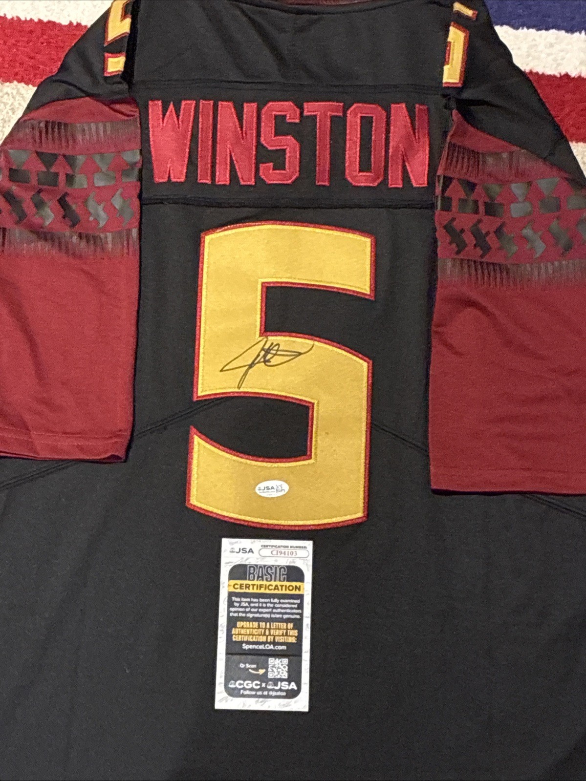 Jameis Winston Autographed Signed Florida State Seminoles Jersey JSA COA 