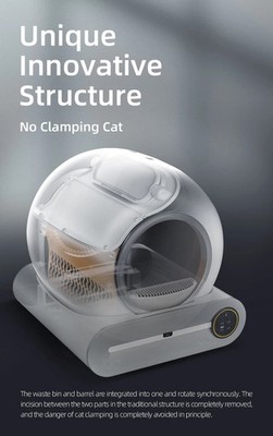65L Large Space Silent Smart WiFi Cat Litter Box with 9L Trash Automatic        