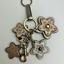 Coach Floral Charm Keychain in Gold and Silver