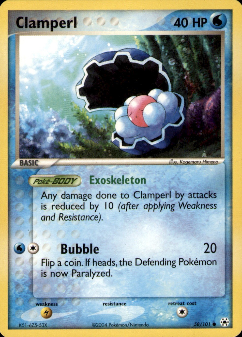 Clamperl 58/101 Common Hidden Legends Pokemon Lightly Played