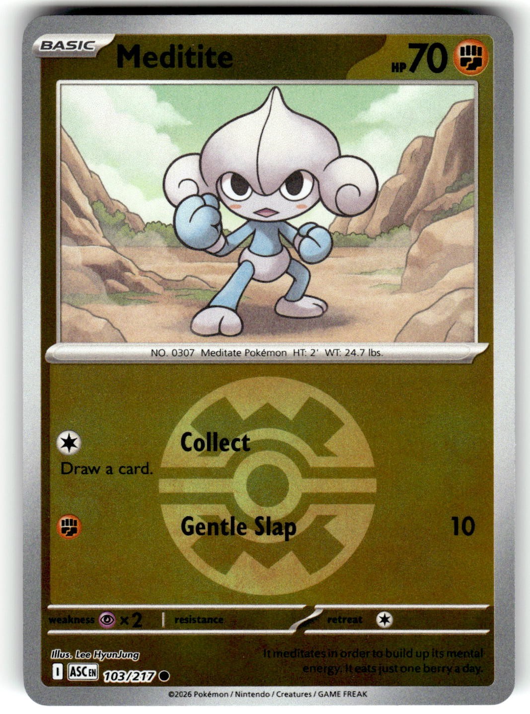 Pokemon 2026 ME: Ascended Heroes Card 103/217 Meditite Quick Ball
